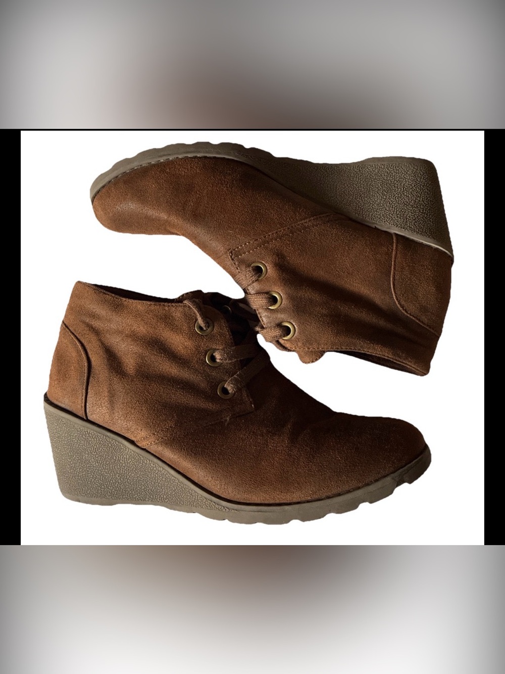 Sketchers BOBS’S- Woman’s TUMBLE WEED GHOST TOWN ANKLE CHUKKA Brown Wedge Sz. 10